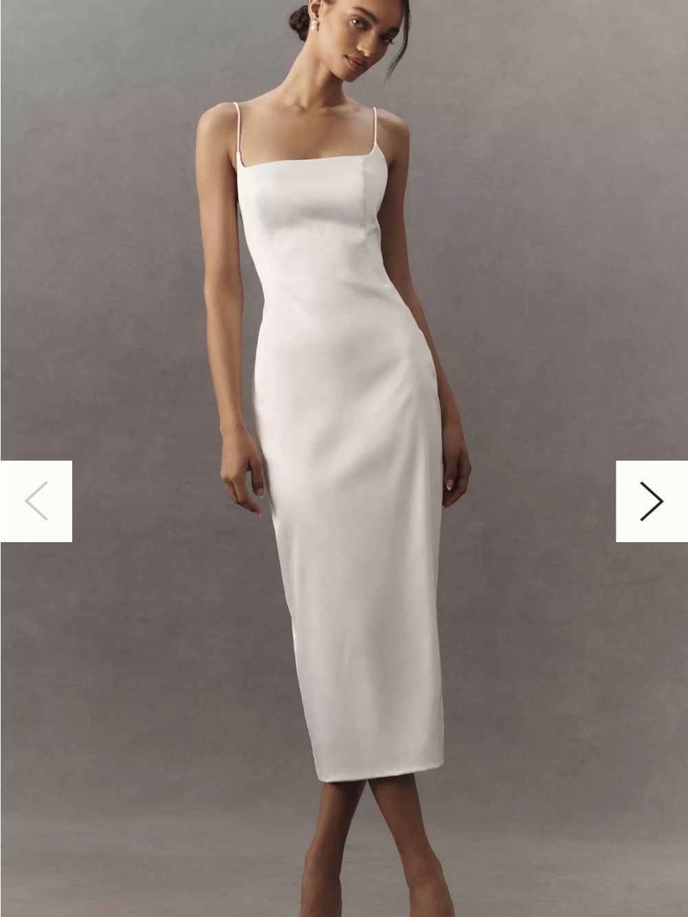 BHLDN White Square-Neck Slip Midi Dress